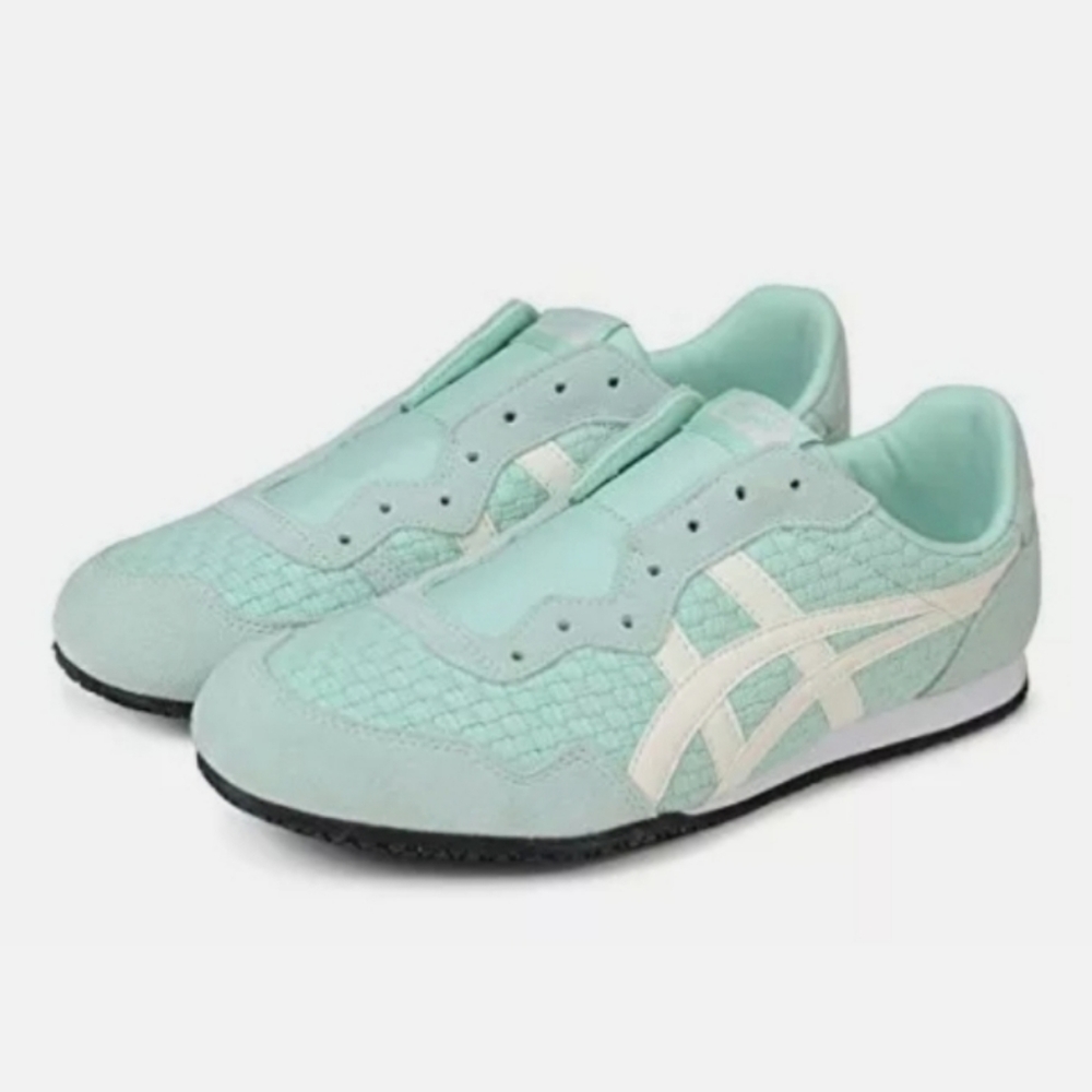 NEW Asics Japan Onitsuka Tiger SERRANO SLIP-ON D877N Mist green cream Women 6.5